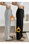 Winter Fleece-Lined Women's 2-Piece (Black + Grey) Sweatpants with Cotton Inside, Loose Fit, Baggy, Plus Size, with Pockets - 2