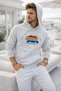 Men's Gray Cotton Kangaroo Pocket Hooded Sweatshirt - 4