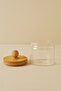 3-Piece Borosilicate 450ml Jar Set with Bamboo Lid Kw-747 - 3