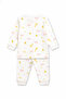 Baby Girl and Boy Corded Fabric Ribbed Bottom and Top Set with Elephant and Giraffe Pattern - 2