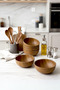 Wooden Look Snack Bowl Round Serving Bowl Presentation Bowl 10 cm - 2