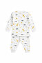 Baby Girl and Boy Corded Fabric Ribbed Bottom and Top Set with Elephant and Giraffe Pattern - 2