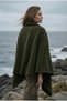 Snap Fastener Premium Shoulder Shawl Poncho - Khaki - 2