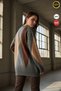 Women's Anthracite Brown Large Diamond Pattern Tunic S-M-L Size Compatible Oversized Long Tunic Knitwear Sweater - 2