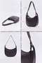 Bitter Brown D46 Zipper Closure Faux Leather Large Capacity Casual Women's Hand and Shoulder Baguette Bag - 6