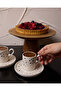 Starfall Real Gold Gilded Star Patterned 4 Piece 2 Person Porcelain Coffee Cup Set 100 ml - 5