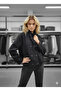 Women's Lined Buttoned Epaulet Belt Collar Double Pocket Sleeve Hem Belt Detailed Crop Cashmere Jacket Coat - 2