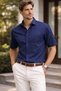 Men's Cotton Navy Blue Short Sleeve Regular Fit Shirt