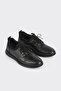 Black 100% Leather Men's Casual Shoes - 2