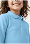Children's Polo Neck Long Sleeve School T-Shirt Polo Fabric School Clothing - Baby Blue - 2