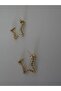Star Model Chain Detail Xp Gold Earrings - 5