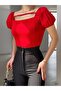 Crepe Fabric Thin Strap Crop 582501 Red - 2