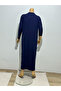 Long Underwear Dress 135 cm Long Sleeves Crew Neck Lining Quality Combed Cotton Fabric Dark Blue - 4