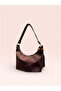 Zippered Shoulder Bag with Suede Scarf Detail - 8