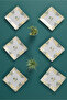 Catering Set Mimoza Ceramic Double Layer Presentation Plate & 6-Piece Dessert Cake Plate Cookie Tray Catering Tray - 3