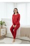 Women's Long Sleeve Crew Neck Pajamas Set - 2