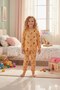 Girl's 3-8 Years Old 100% Cotton Moon Grandpa Patterned Starry Long Sleeve Pajama Set