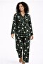 Long sleeve button-front pajama set