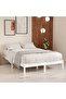 Bed Frame without Mattress White Solid Wood King Size