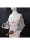 Lalina Floral Detailed Ruffle Collar Tie-Up Tulle Shawl White - 3