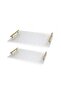 Rectangular Acrylic Serving Tray Set with Golden Handles 40*27 cm + 30*45 cm