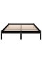 810021 Bed Frame without Mattress Black Solid Wood 140x200 cm - 2