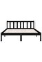 810086 Bed Frame without Mattress Black Solid Wood 140x200 cm - 2