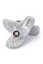 Embellished Detail Flat Sandals Silver