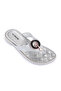Embellished Detail Flat Sandals Silver - 5