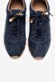 Brea Navy Blue Suede Genuine Leather Beaded Women's Casual Sneaker - 2