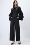Black Wide Leg High Waist Pleated Palazzo Trousers Alc-X14713 - 2