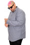 Fashion XL Plus Size Men's Satin Striped Shirt 20399 - 2