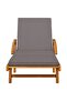 Sun Lounger with Cushion and Table Solid Wood Acacia - 4