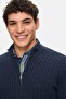 Palvin Navy Blue Half Zipper 100% Cotton Embroidered Standard Fit Men's Knitwear - 2