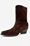 Velmor Brown Suede Genuine Leather Buckle Women's Western Boots - 8