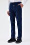 Corded Fabric Velvet Men's Navy Blue Trousers - 4