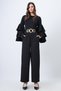 Black Wide Leg High Waist Pleated Palazzo Trousers Alc-X14713 - 5