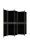 5-Panel Room Divider Black 250x180 cm Fabric - 4