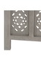 Hand carved 3-Panel Room Divider Grey 120x165 cm Solid Mango Wood - 5