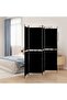 4-Panel Room Divider Black 200x200 cm Fabric