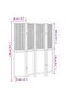 Room Divider 4 Panels White Solid Wood Paulownia - 7