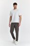 Men's Cotton Pique Zippered Pocket Sweatpants Brown 5478-K - 2
