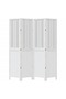 Room Divider 4 Panels White Solid Wood Paulownia - 2