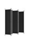 6-Panel Room Divider Black 300x220 cm Fabric - 4