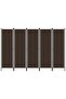 5-Panel Room Divider Brown 250x180 cm