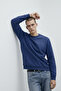 Men's Crew Neck Basic Indigo Sweatshirt - 4