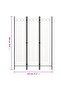 3-Panel Room Divider White 120x180 cm - 3