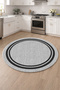 Machine Washable Non-Slip Base Stain-Resistant Digital Round Kitchen and Living Room Rug
