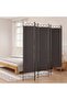 6-Panel Room Divider Brown 240x200 cm Fabric
