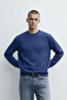 Men's Crew Neck Basic Indigo Sweatshirt - 5
